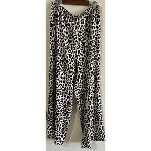 Sincerely Jules Pants Wide Leg  Leopard Print Elastic Waist Medium NWT